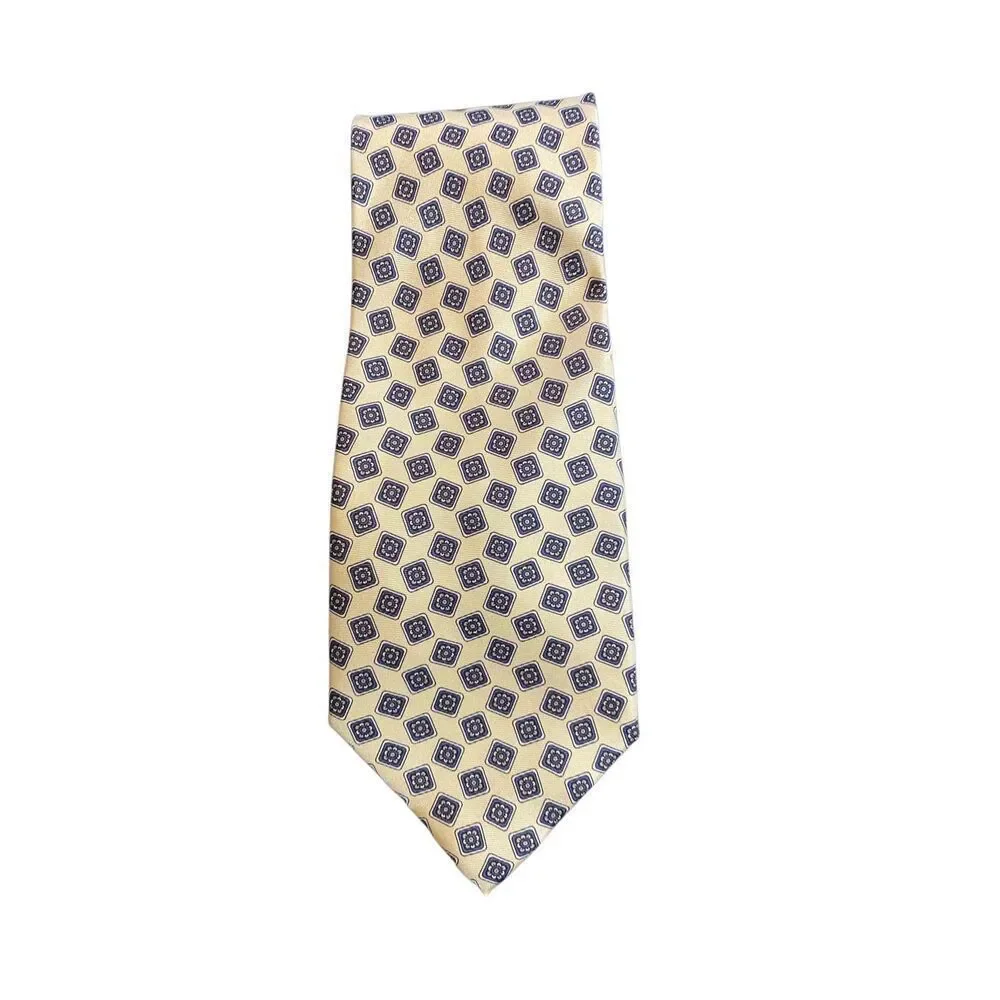 Amherst & Brock men’s vintage, yellow floral silk tie 57